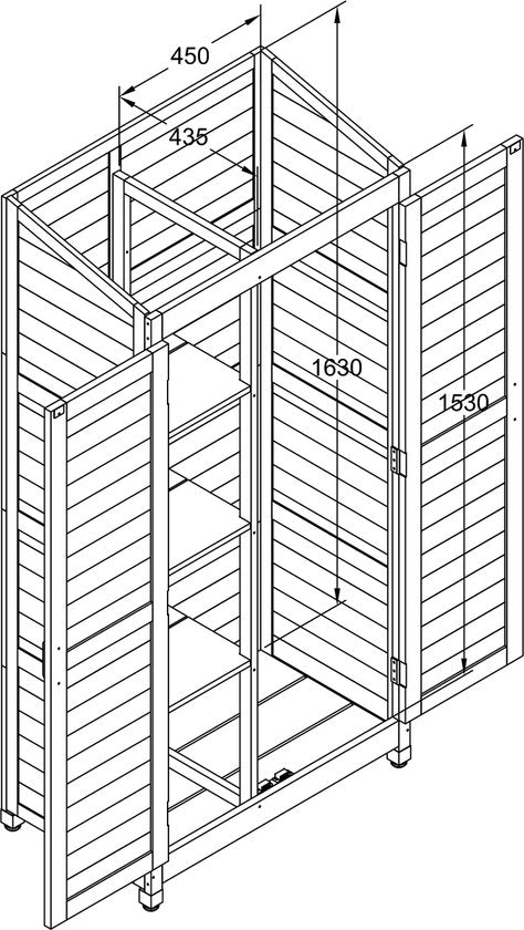 Armoire de rangement en bois AXI Hugo, gris chaud - Armoire de jardin avec toit galvanisé - 3 étagères et un fond - Bois certifié FSC - Fermeture magnétique - 85 x 52 x 174 cm