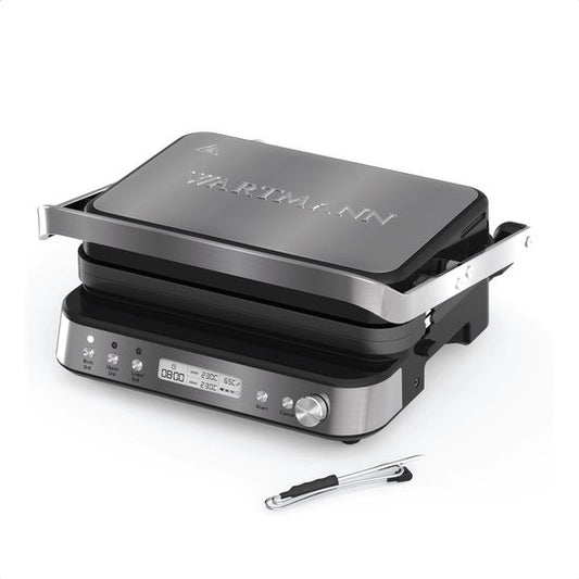 Wartmann WM-2208 CG, gril de contact en céramique, appareil à sandwich, gaufrier, sans PFAS, acier inoxydable.