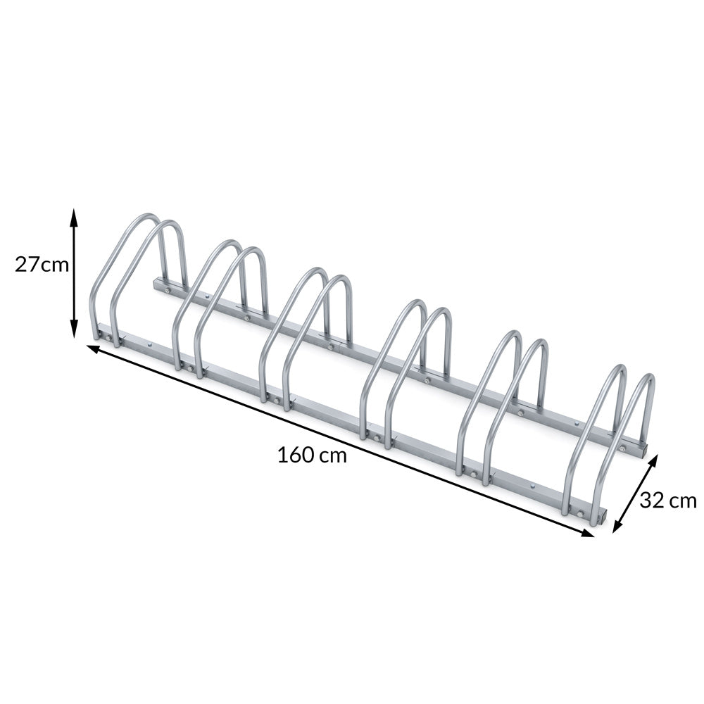 Monzana Porte-vélos - Rangement des vélos - pour 6 vélos - 160x32x27 cm - Porte-vélos en métal