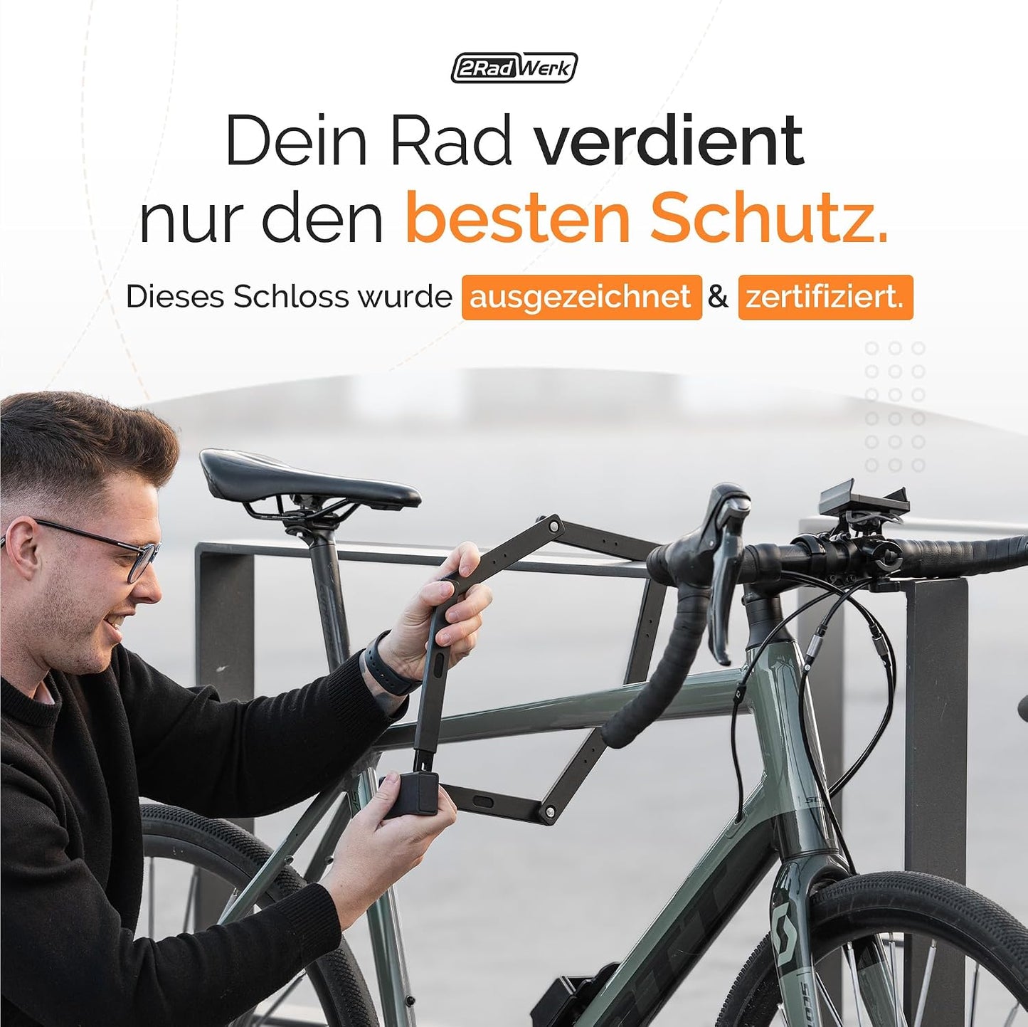Antivol pliable 2Radwerk Secure Fold certifié ART - Haute sécurité pour vélos électriques et vélos classiques - 100 cm - Noir