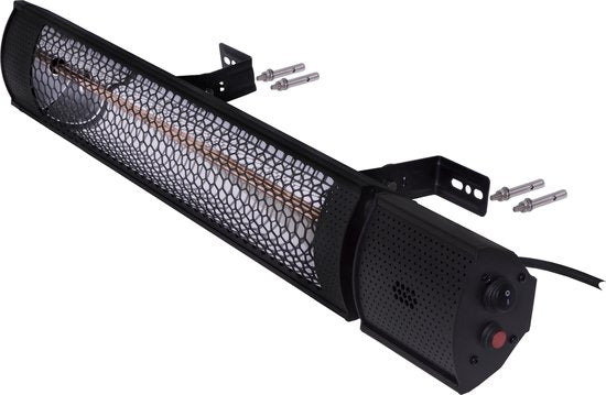 Radiateur de terrasse ambiance – VONROC - Marsili 2000W – Haute rendement – Lampe à faible éblouissement – 2 niveaux de chaleur – Avec télécommande