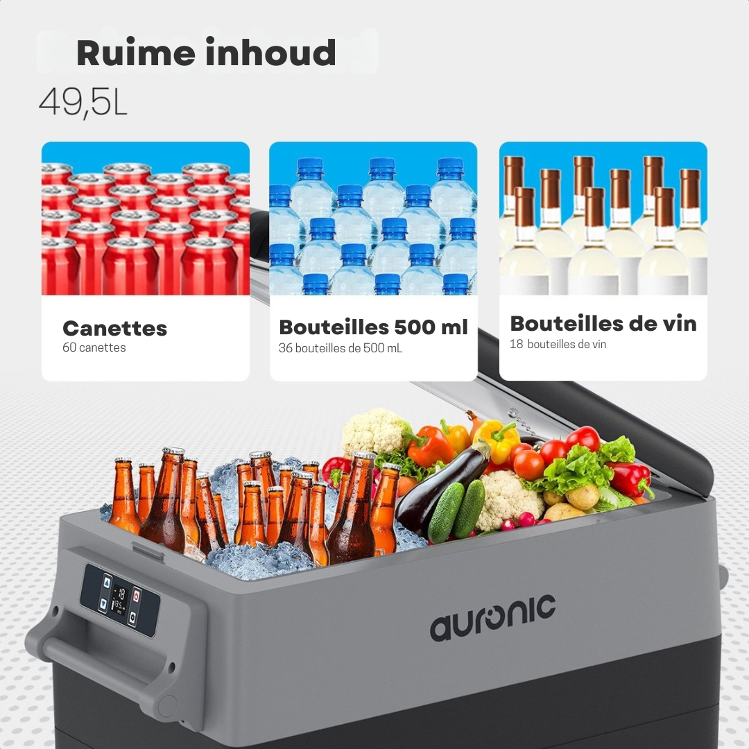 Auronic Electric Compressor Coolbox - Coolbox - 40.5L - 12V et 240V - Gris