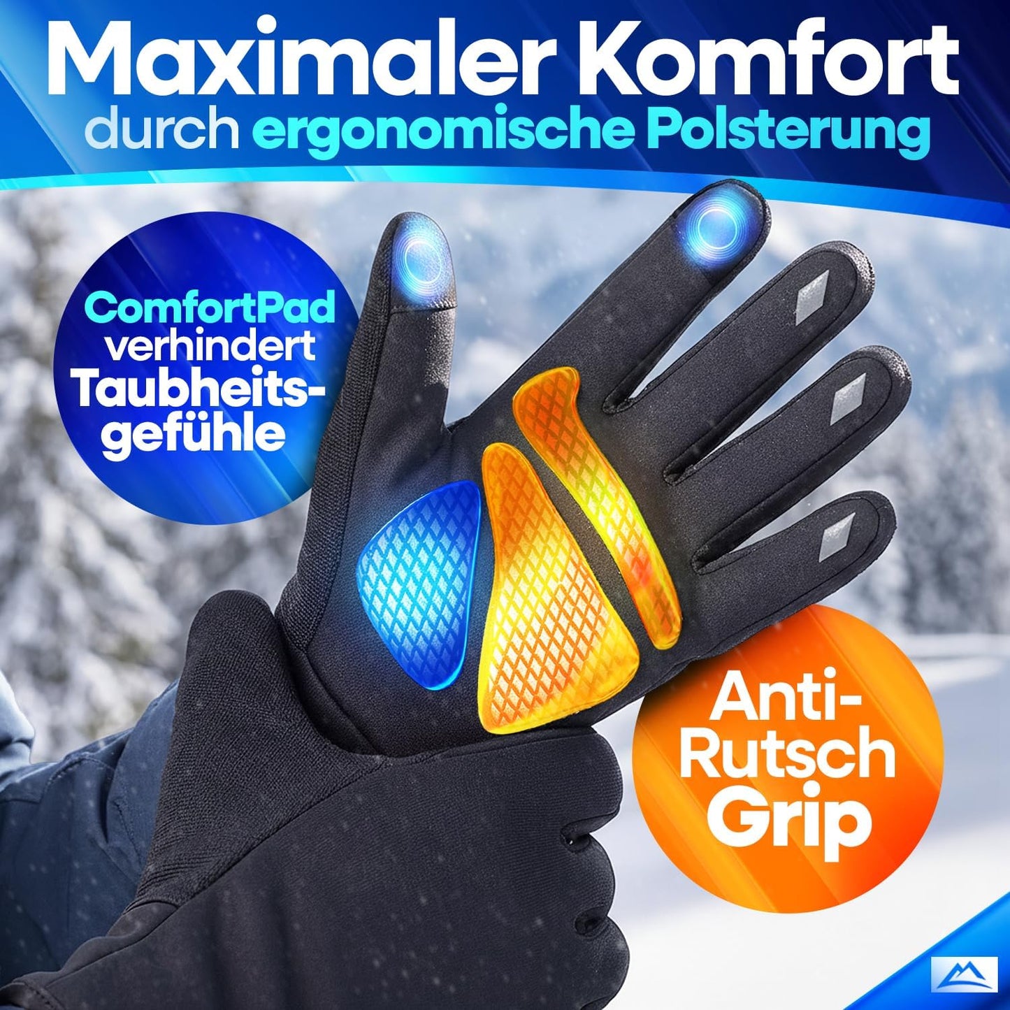 Nextcover® Gants de vélo d'hiver homme et femme avec ThermoShield 2.0 I Gants de vélo d'hiver unisexe dans les tailles S-XXL I Gants de vélo d'hiver chauds et imperméables thermo gants d'hiver imperméables