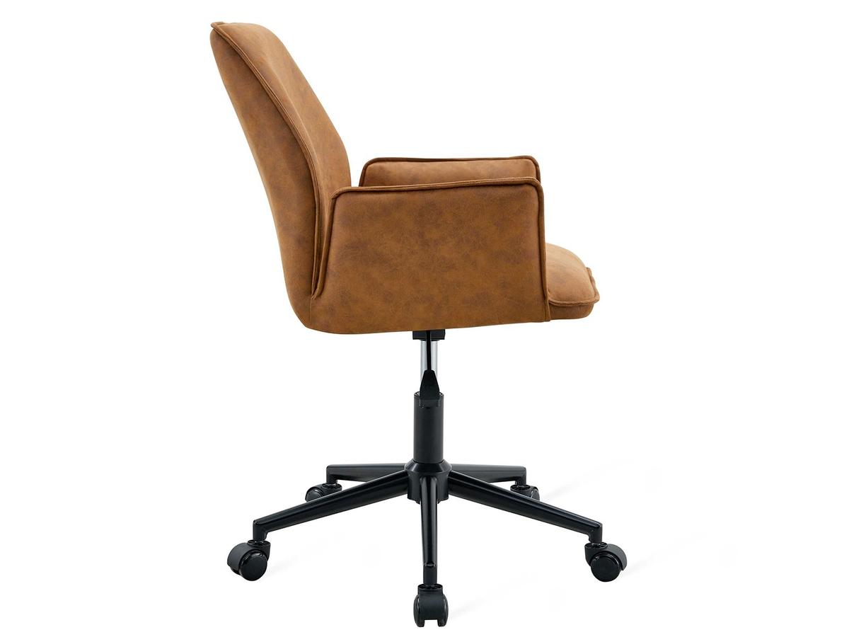 Chaise de bureau Jill en microfibre - Cognac - Lot de 2