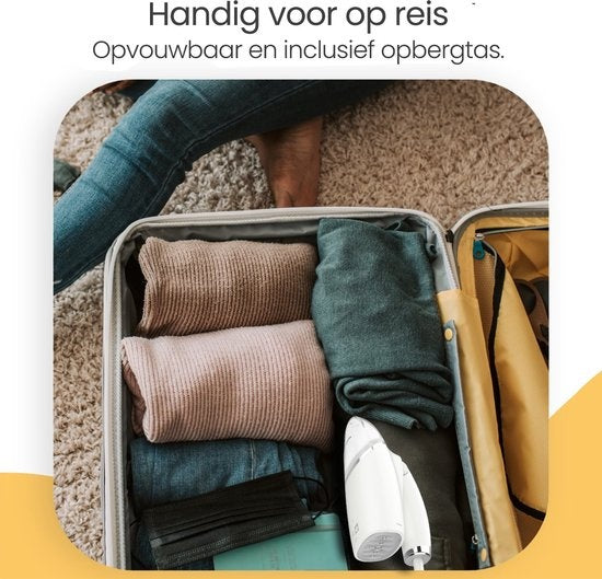 Défroisseur à vêtements Goliving - Défroisseur à main pour vêtements/textiles/tissu - Fer à vapeur - Nettoyeur vapeur à main - Défroisseur à main - Pliable - Pochette de voyage incluse - Vert