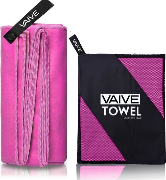 VAIVE Serviette microfibre - Serviette de plage 100x200 - Serviette de bain - Serviette de voyage Séchage rapide - Rose