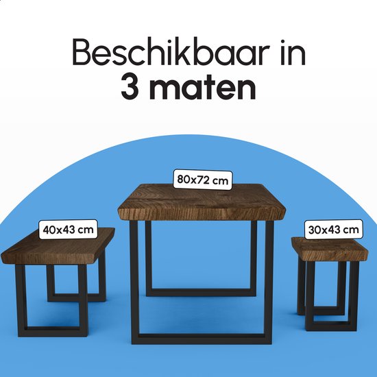 Bodo® - Table à structure acier - Pieds de table - Lot de 2 - Pied en U 80x72 cm - Noir mat