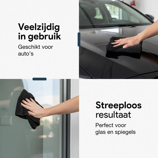 Chiffon ultra-absorbant en microfibre Luft - 60 x 80 - Salle de bain et voiture - Chiffons en microfibre - Résistant - Noir - 1 300 g/m²
