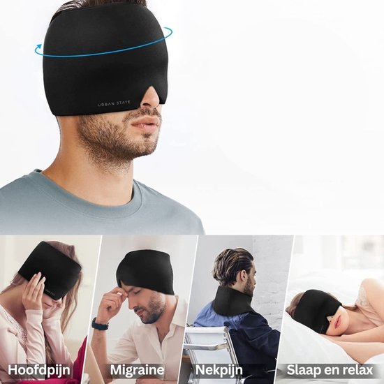 Bonnet anti-migraine - masque anti-migraine - masque anti-mal de tête - pack chaud/froid de 600 grammes