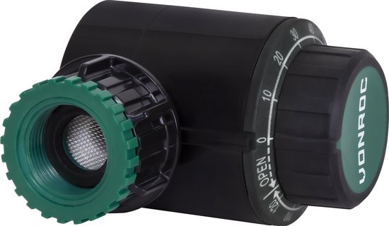 VONROC Minuteur d'eau - Mécanique (sans piles) - Réglable de 0 à 120 min - Avec filtre métallique