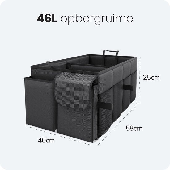 Boîte de rangement pour coffre de voiture - Organisateur - Accessoires - Pour la voiture - Organisateur voiture - Sac - Siège arrière - Noir - Luft