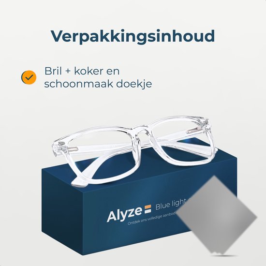Alyze Blue Light Glasses - Écran d'ordinateur - Sans ordonnance avec filtre - Lunettes anti-lumière bleue