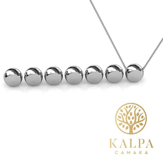 Yolora Collier pour femmes avec pendentif - 7 cristaux Kalpa Camaka colorés - Lot de 7 - Couleur argentée