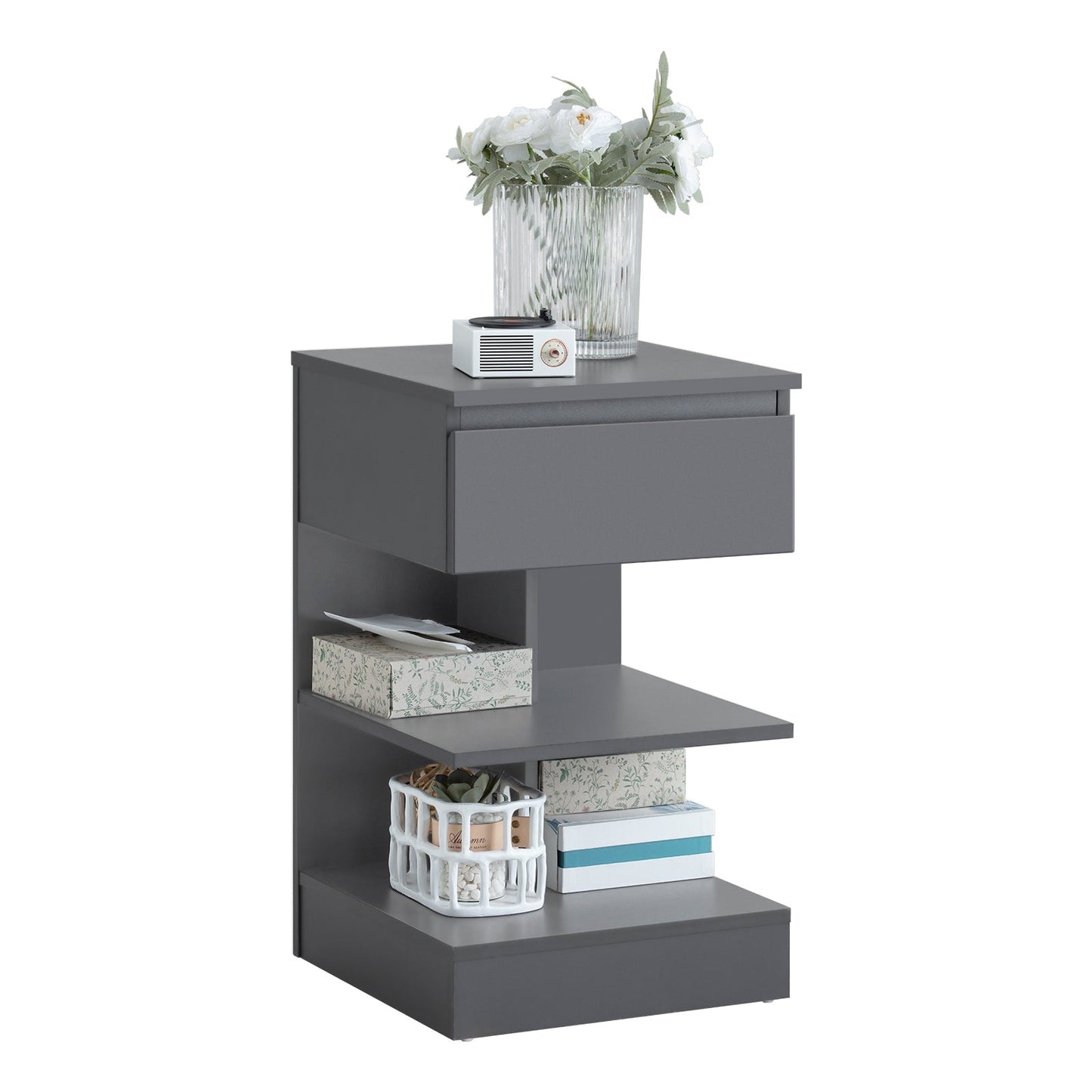 SoBuy Sideboard - Table basse avec 1 tiroir coulissant - Max. 45KG - 39 x 65 x 39 cm - Gris