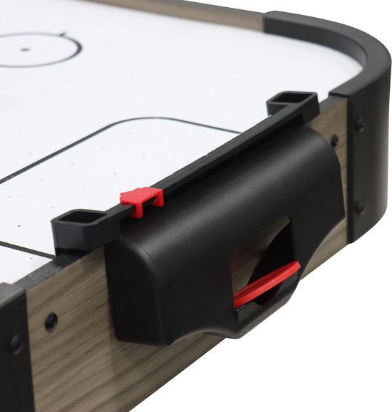 Table de air hockey Cougar Mini – Jeu de air hockey 3 pieds – Table de air hockey compacte pour la maison – Pousseurs et palets inclus – Chêne/gris