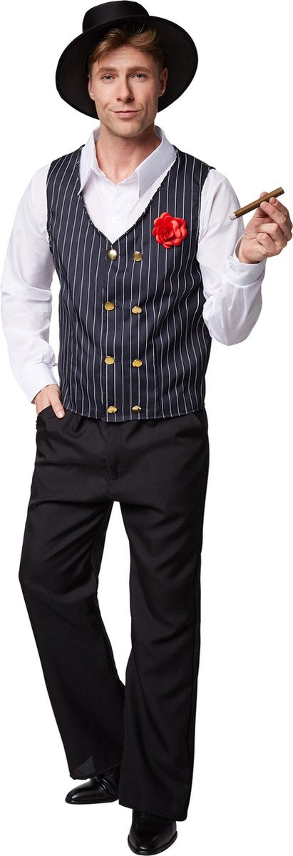 Dressforfun - Costume de charleston pour homme - Costume de charleston classique avec veste, chemise, pantalon et chapeau pour le carnaval, les fêtes à thème et les années folles - Taille XXL