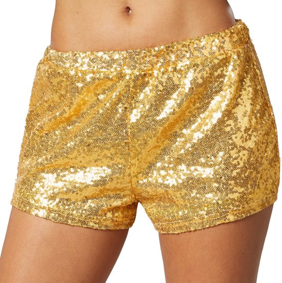 Dressforfun Short à paillettes or L - costume de déguisement halloween partywear carnaval partywear - 303888