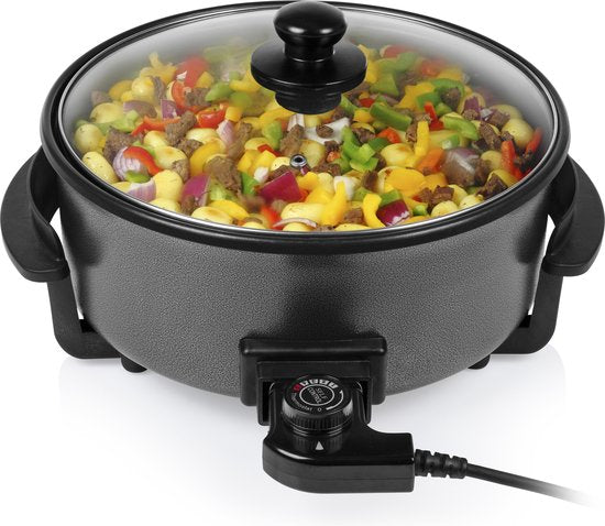Poêle électrique Tristar 1500 W - PZ-9135 - Ø 30 cm avec couvercle - Température maximale 250 °C - Sans PFAS