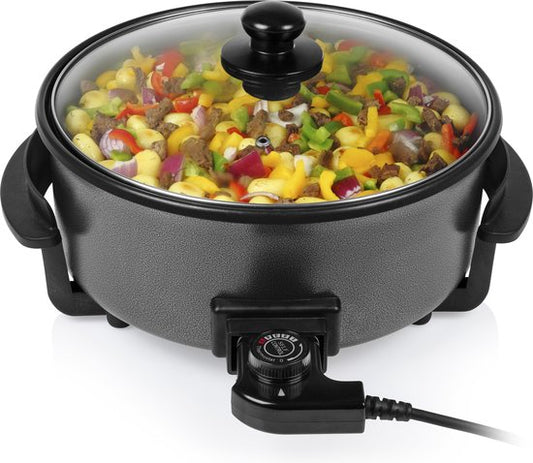 Poêle électrique Tristar 1500 W - PZ-9135 - Ø 30 cm avec couvercle - Température maximale 250 °C - Sans PFAS
