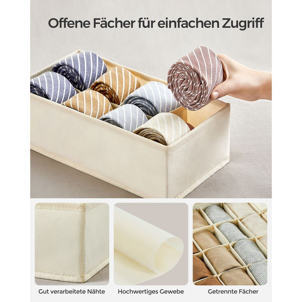 Organiseurs de tiroirs Songmics - Lot de 8 - Pliables - 32 x 10 x 32 cm - Beige