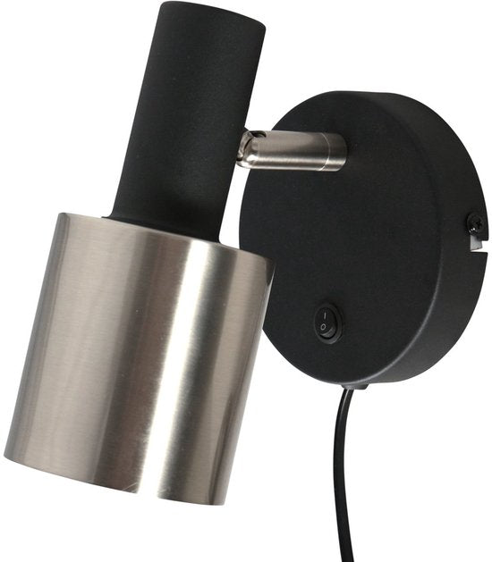 Applique murale Fjorgard 4848ZW - Applique murale en métal noir d'un diamètre de 20 cm, orientable et inclinable, de la marque Anne Light Home, au design robuste, pour une utilisation en intérieur