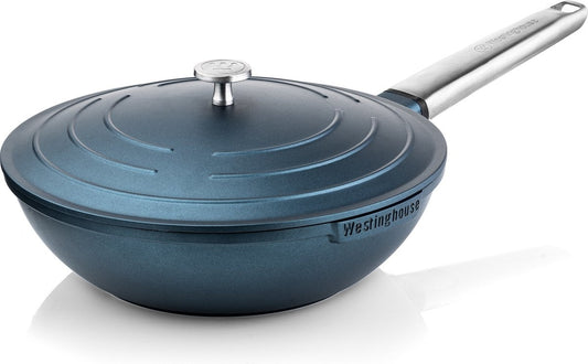 Wok Westinghouse Performance Series - Wok avec couvercle - 28 cm - Bleu