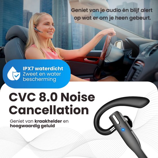Otiume Casque sans fil avec microphone - Réduction du bruit - Appel mains libres - Fonctionne comme casque Bluetooth pour tout appareil