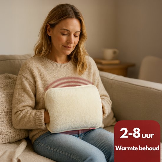 Coozie Electric Jug XL - 1.65L - avec manchon en peluche ThermoSoft - Pichet d'eau chaude douce et réchauffante - Pichet d'eau chaude - Beige