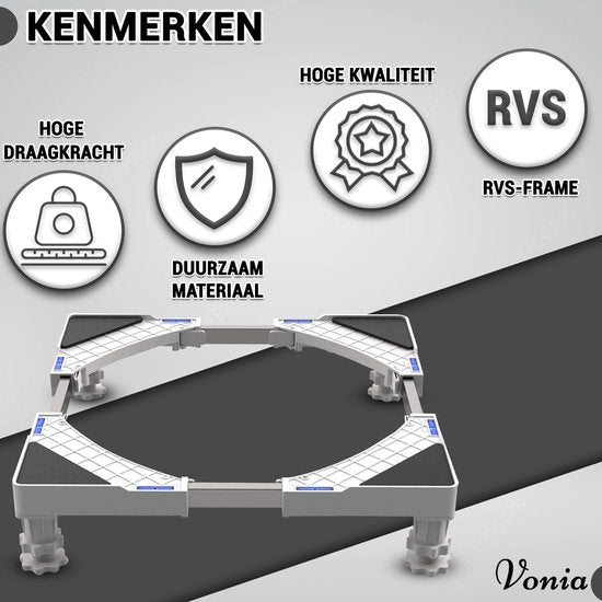 Vonia Augmentateur pour lave-linge - Augmentateur universel pour produits blancs - Réglable - 300 KG
