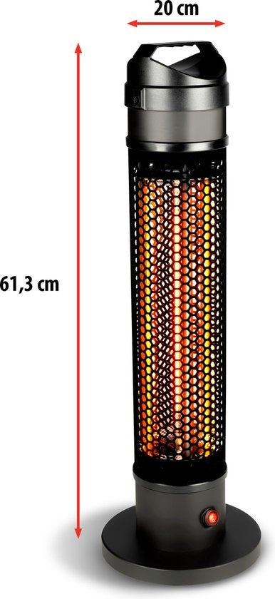 alpina Heater Chauffe-terrasse - Chauffage infrarouge - IP44 résistant aux éclaboussures - 800W