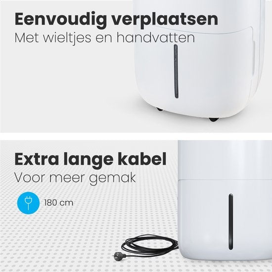 Auronic - Déshumidificateur - Capacité 16 l - Humidimètre numérique - Avec mode nuit et minuterie - Réservoir d'eau 2 l - Plastique - Blanc