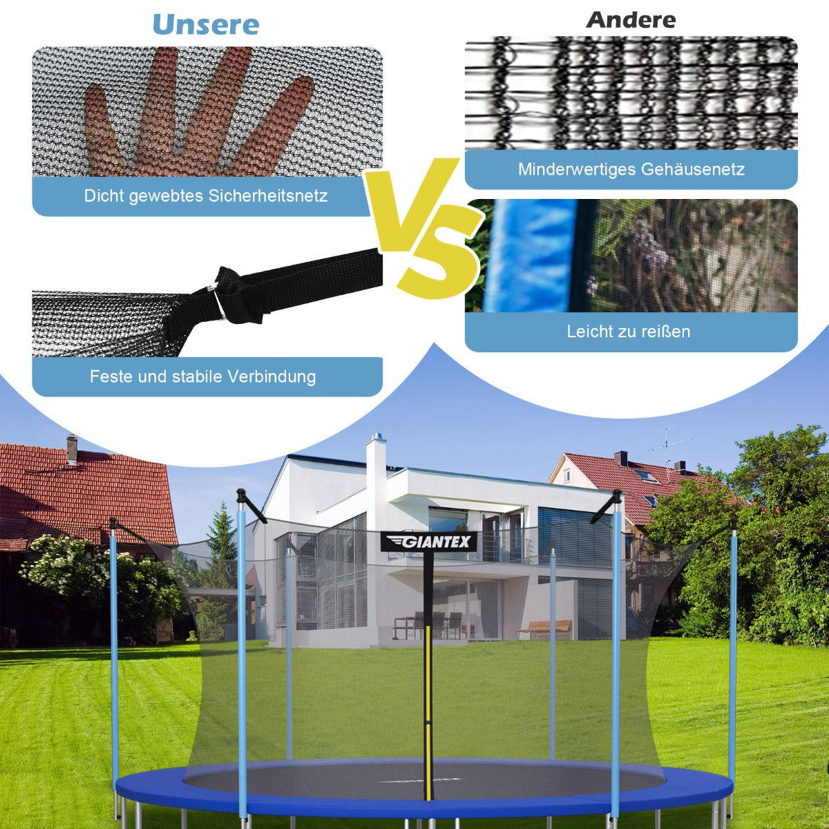 Filet de sécurité Coast pour trampoline Ø487 cm x 180 cm - Noir