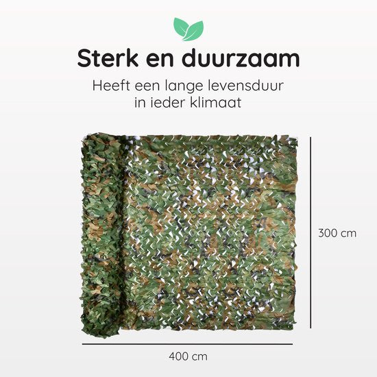 Filet de camouflage Volcan 300 x 400 - Toile d'ombrage - Camonet pour un effet de camouflage optimal - Vert