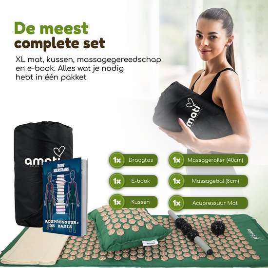 Amati Blue Lotus Spijkermat - Incl. Kussen en Accessoires - Grijs