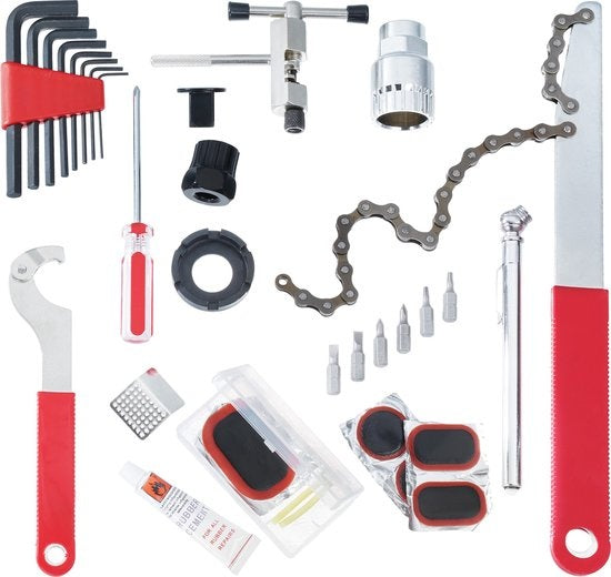 tectake - Kit d'outils pour vélo - mallette de 50 pièces - gris - 403284