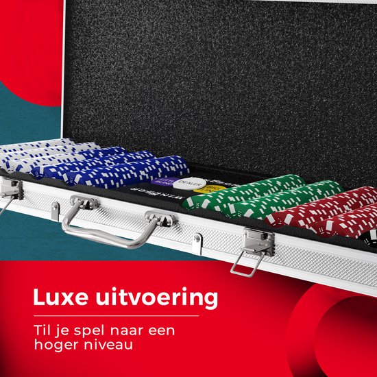 Set de poker Windsor - 500 jetons - Tissu de poker - Blinds - Cartes - Jetons de poker - Jetons de poker