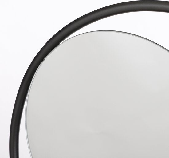Mica Decorations Miroir mural Phoenix - L11 x Ø39 cm - Métal - Noir