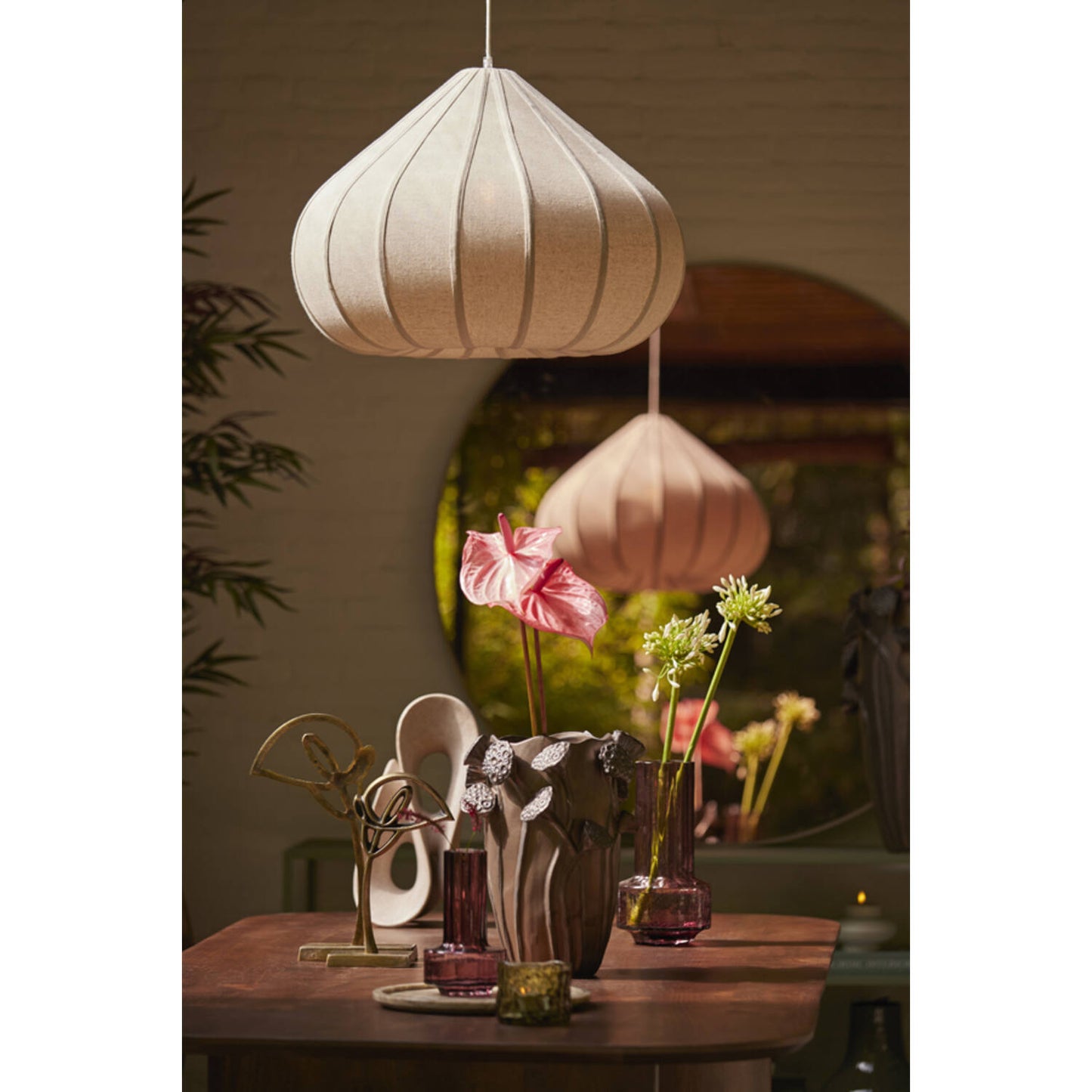 Suspension ZUBEDA - Ø 60 x 42,5 cm - lin naturel