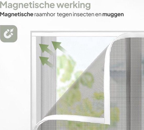 Moustiquaire magnétique O'DADDY® pour fenêtre - 150 x 150 cm - Moustiquaire ajustable - Avec bordure blanche et filet noir - Moustiquaire - Polyvalente et facile à installer