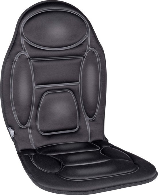 Dunlop Massage Seat Car with Heating Function - 108 x 48 CM - 4 Massage Motors and 1 Heating Element - Connection to Cigarette Lighter Car - Remote Control with 13 Stages - Black