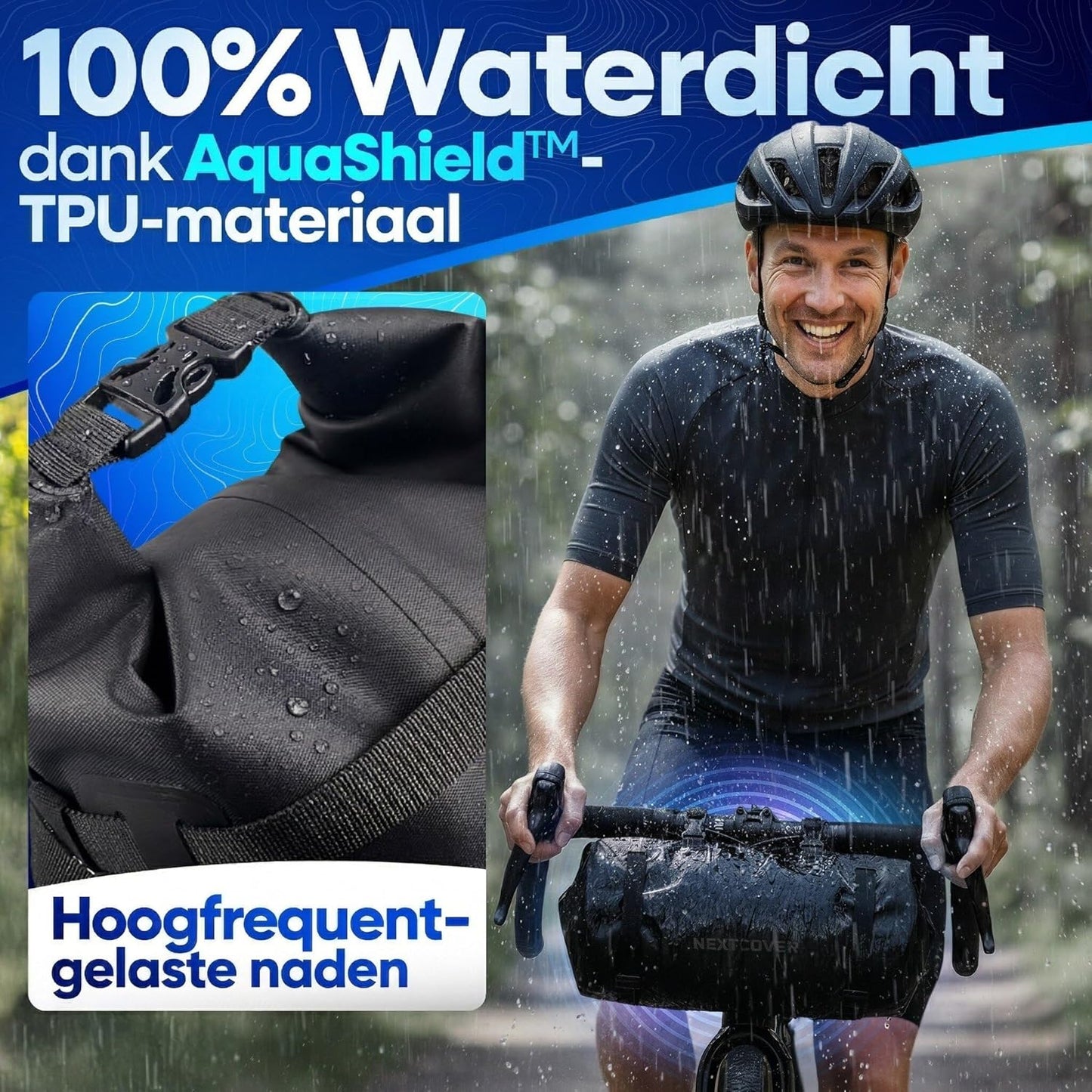 Sac de guidon Nextcover Bikepacking - AquaShield - 10 L - TPU - Noir