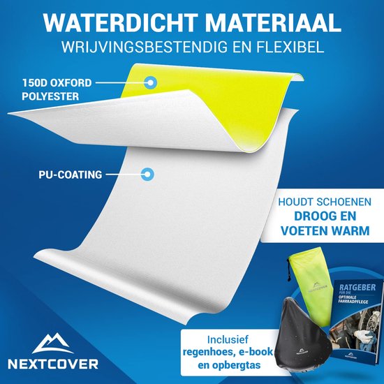 Nextcover® Couvre-chaussures imperméables | Chaussures de pluie 100% imperméables pour vélo | Couvre-chaussures réfléchissant réutilisable| Couvre-chaussures imperméables | Couvre-chaussures | Protection des chaussures | Couvre-chaussures de cyclisme
