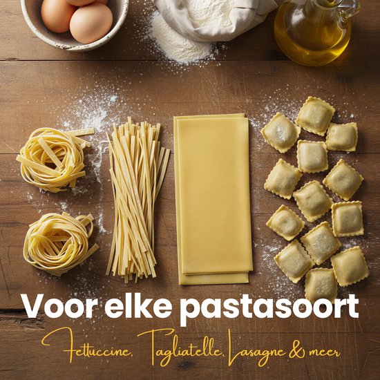 Tavola - Machine à pâtes + séchoir à pâtes - Machine à pâtes - Préparation de pâtes - Préparation de raviolis - Acier inoxydable - Cadeau de pendaison de crémaillère
