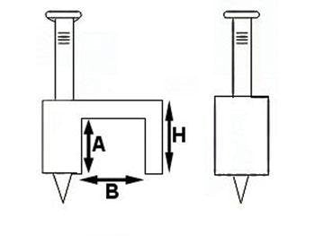 Clip de câble plat - Generic - 8Mm (100St/Box) - Gris
