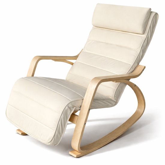 Fauteuil à bascule Bayt - Fauteuil - Fauteuil à bascule pour chambre d'enfant - Fauteuil de relaxation - Blanc