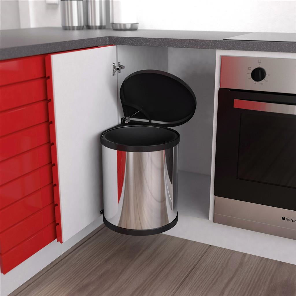 Poubelle Hailo Compact-Box M - 15 l - Poubelle encastrée - Acier inoxydable