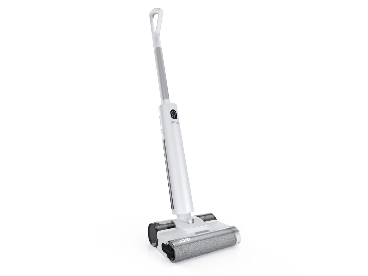 Aspirateur JONR S20 Pro Wet & Dry avec station d'accueil – Conception à 180° pouvant se poser à plat – Nettoyeur de sols humides et secs – Blanc