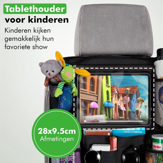 Travelhawk Car organizer - Organisateur de siège auto pour enfants - Avec support pour iPad - Noir