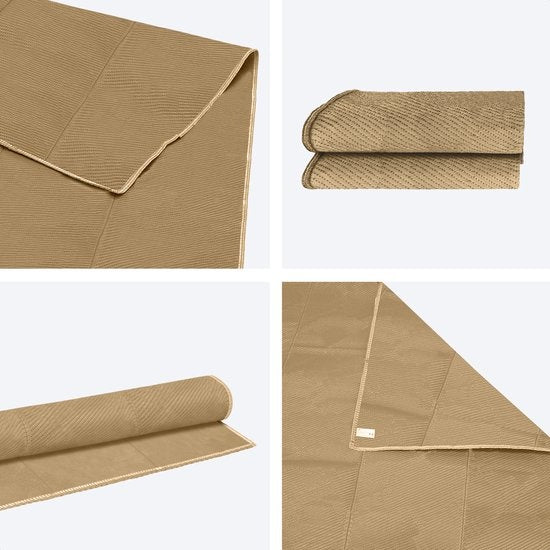 LifeGoods Tapis d'extérieur - 152x230CM - Tapis de jardin - Sac de transport inclus - Beige