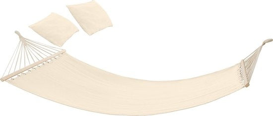 Tectake 2 personnes hamac Eden poteaux en bois de bouleau Beige